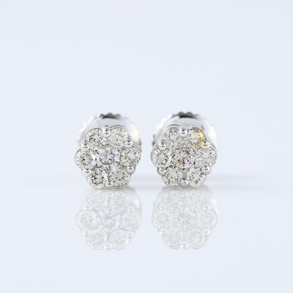 Round Cut Moissanite Diamond Stud Earrings
