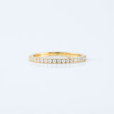 Round Cut Moissanite Yellow Gold Minimalist Wedding Band