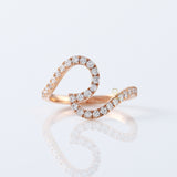 Round Cut Surfers Ocean Wave Moissanite Ring