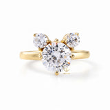 Round Diamond Three Stone Engagement Ring Micky Mouse Inspired