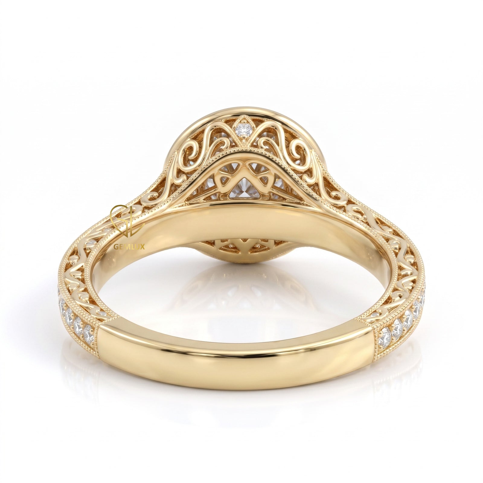 Round Hearts & Arrows Lab Grown Diamond Halo Engagement Ring 