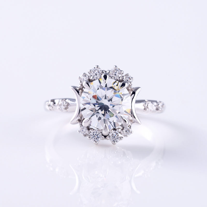 Round Lab Grown Celestial Wedding Ring