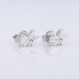 Round & Marquise Cut Moissanite Stud Earrings