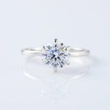 Round Moissanite Diamond Hidden Halo Solitaire Ring
