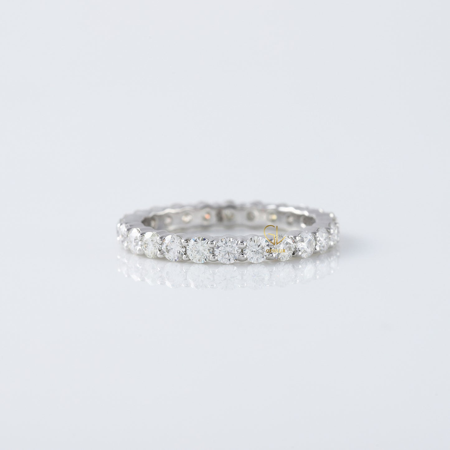 Round Moissanite Full Eternity Wedding Band Ring