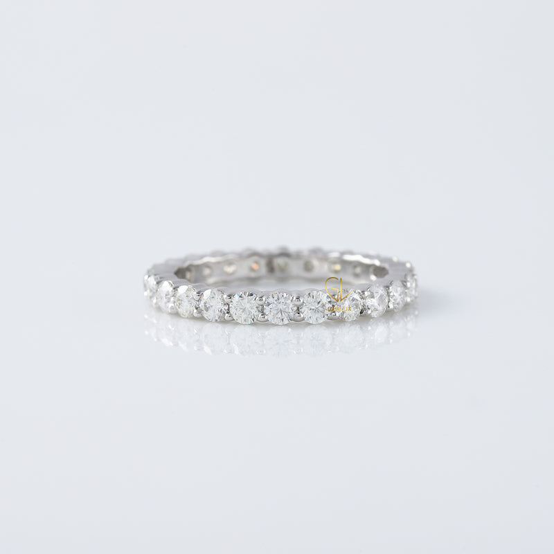 Round Moissanite Full Eternity Wedding Band Ring