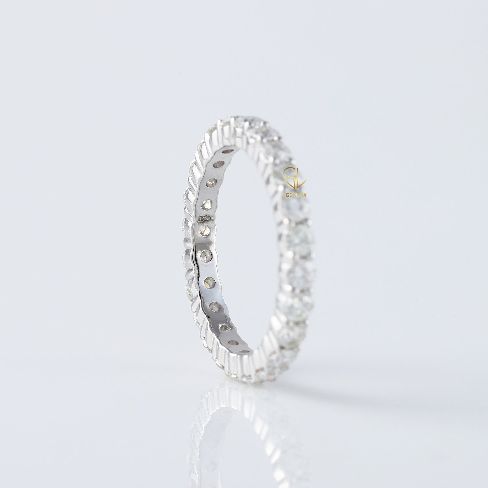 Round Moissanite Full Eternity Wedding Band Ring