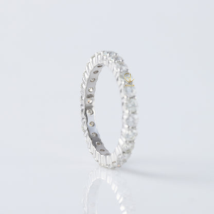 Round Moissanite Full Eternity Wedding Band Ring
