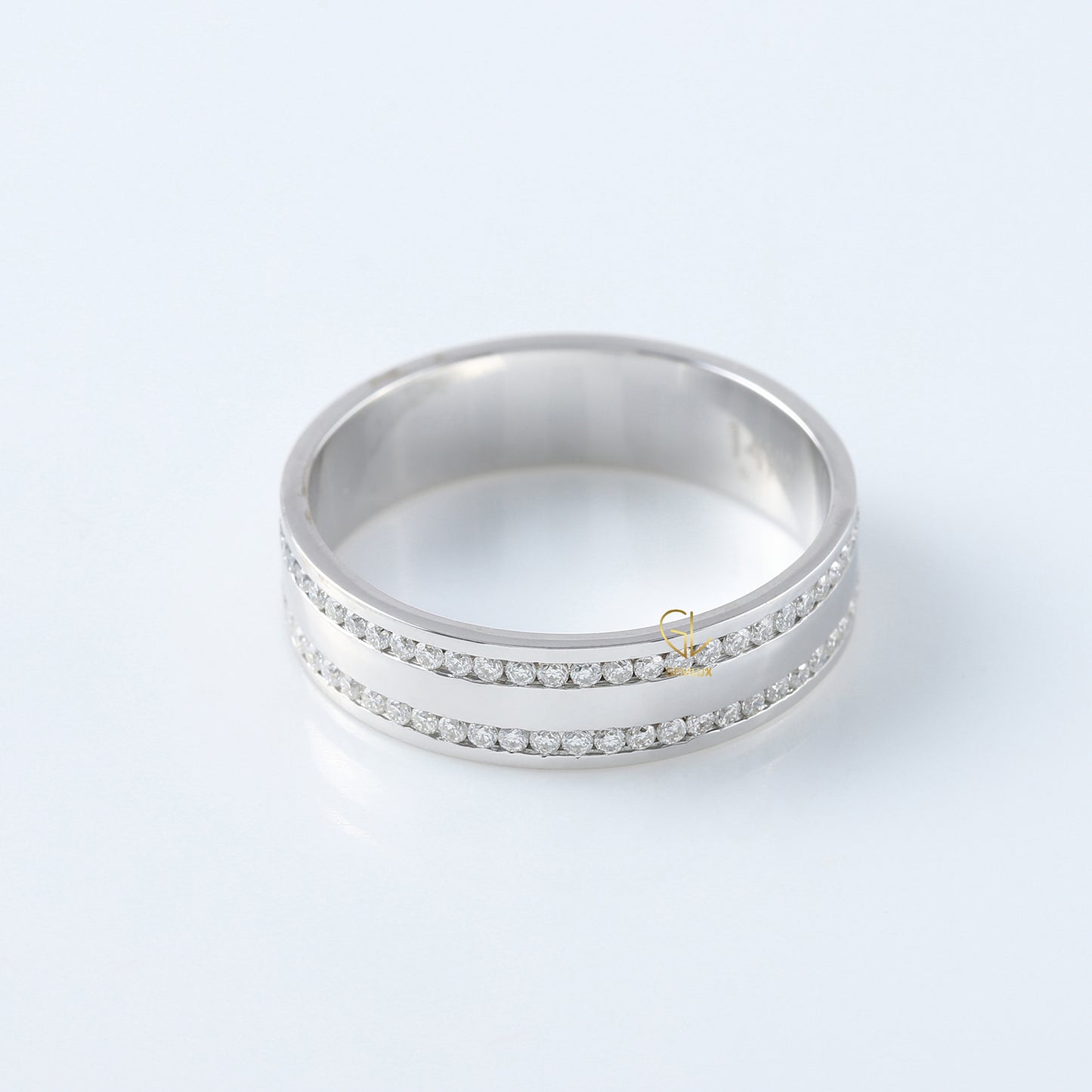 Round cut Lab Grown Diamond Two Row Band