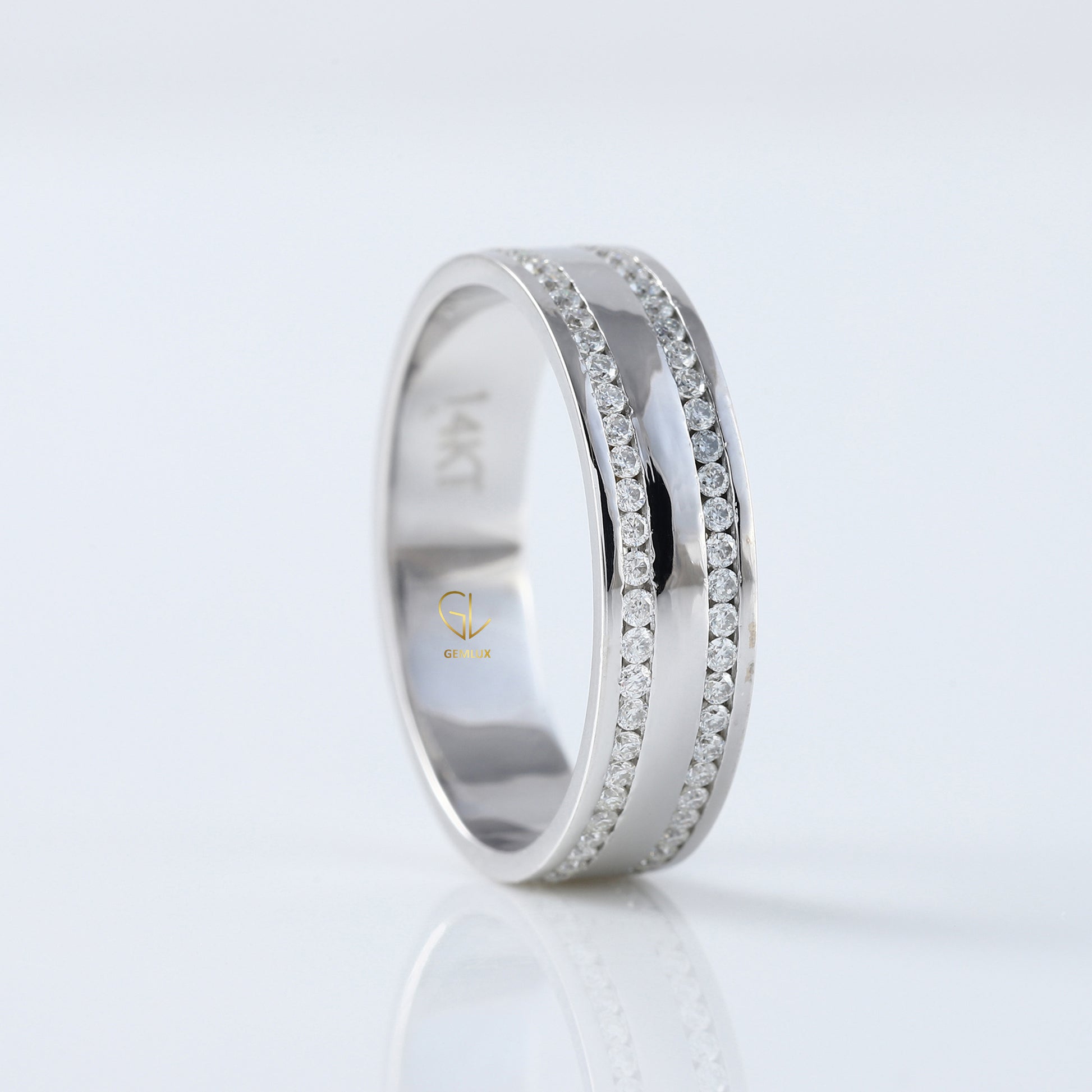 Round cut Lab Grown Diamond Two Row Band