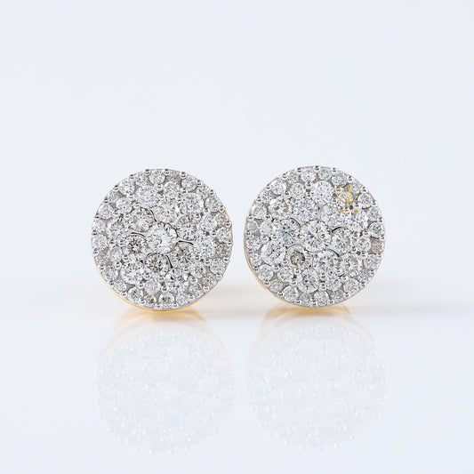 Screw Back Round Cut Lab Grown Diamond Stud Earrings