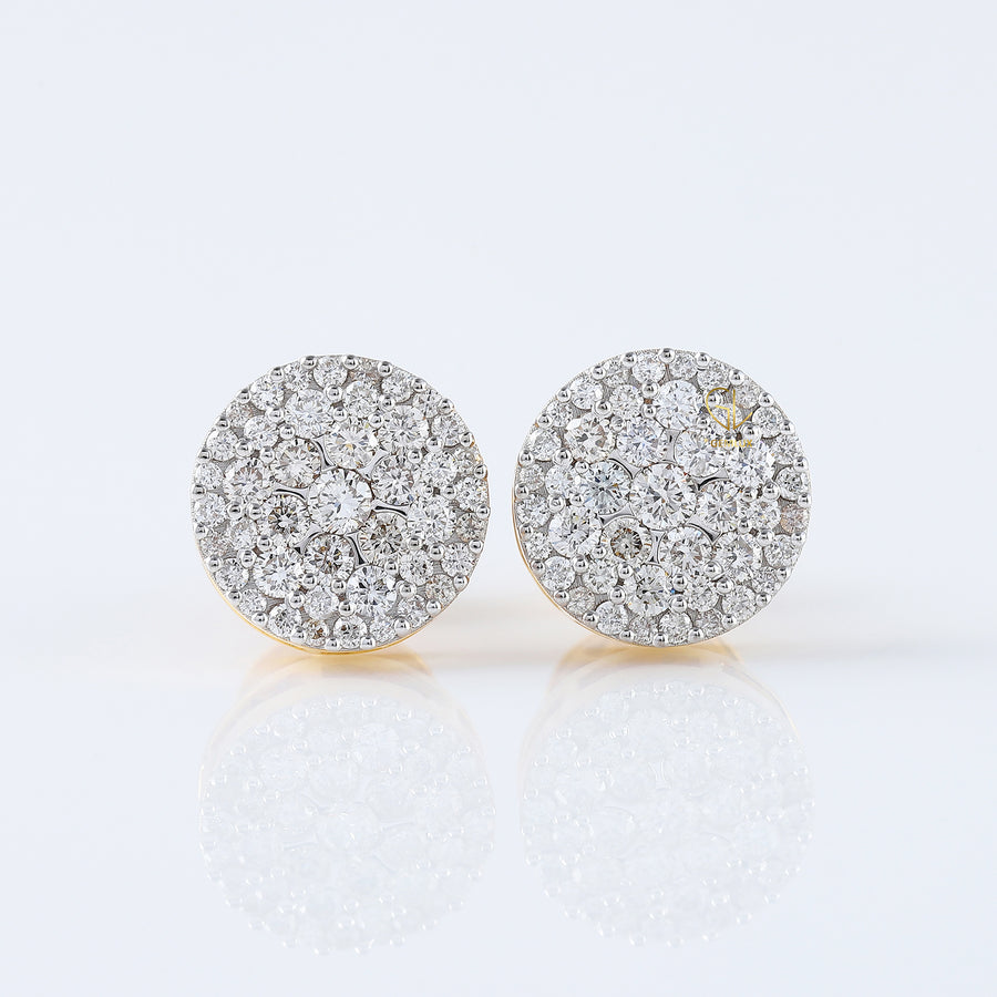 Screw Back Round Cut Lab Grown Diamond Stud Earrings