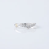 Seven Stone Round Cut Lab Grown Curved Wedding Ring