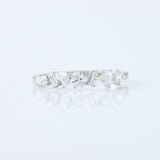 Seven Stone Fancy Cut Moissanite Stackable Wedding Band