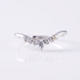 Seven Stone Lab Grown Curved Wedding Ring