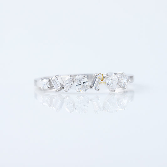 Seven Stone Lab Grown Fancy Cut Diamond Matching Band