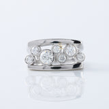 Seven Stone Round Cut Moissanite Scattered Diamond Wedding Band