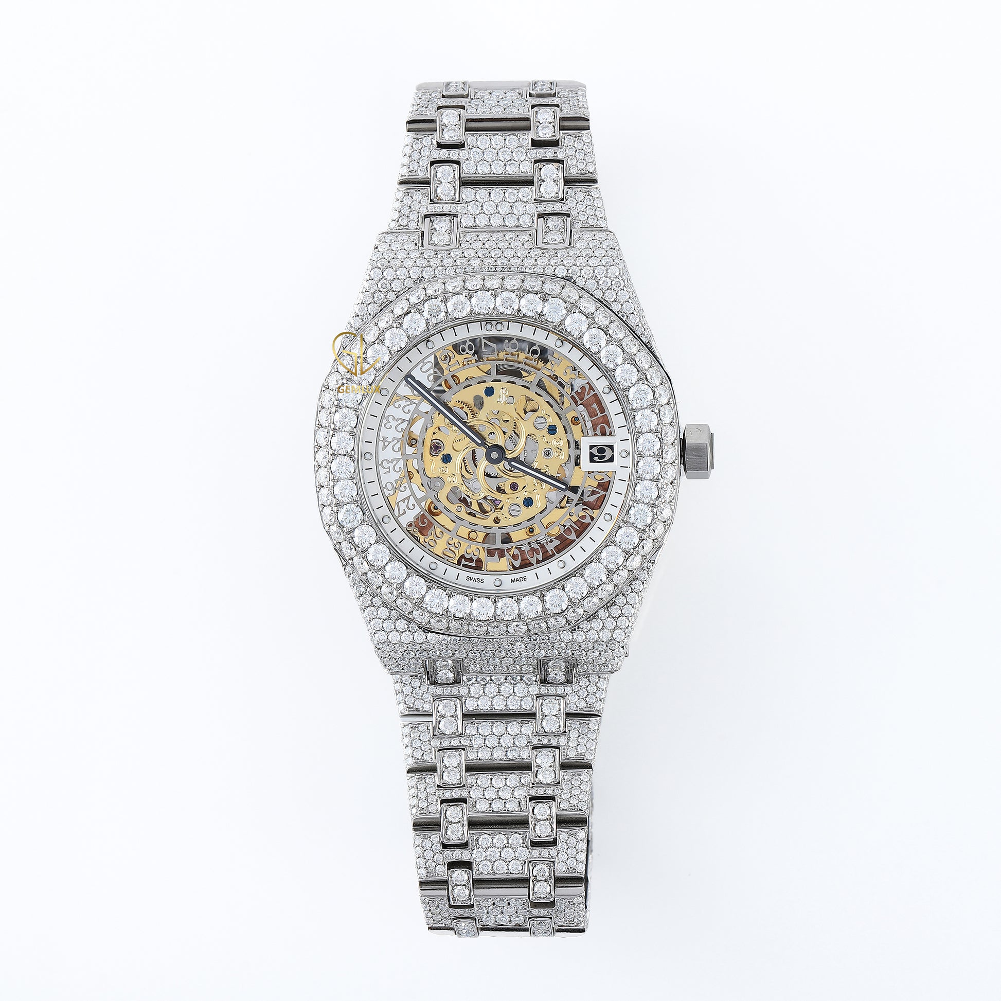 Skelton Dial Iced Out VVS Moissanite Hip Hop Watch
