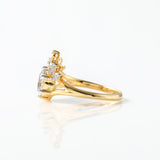 Split Shank Round Cut Moissanite Crown Style Ring
