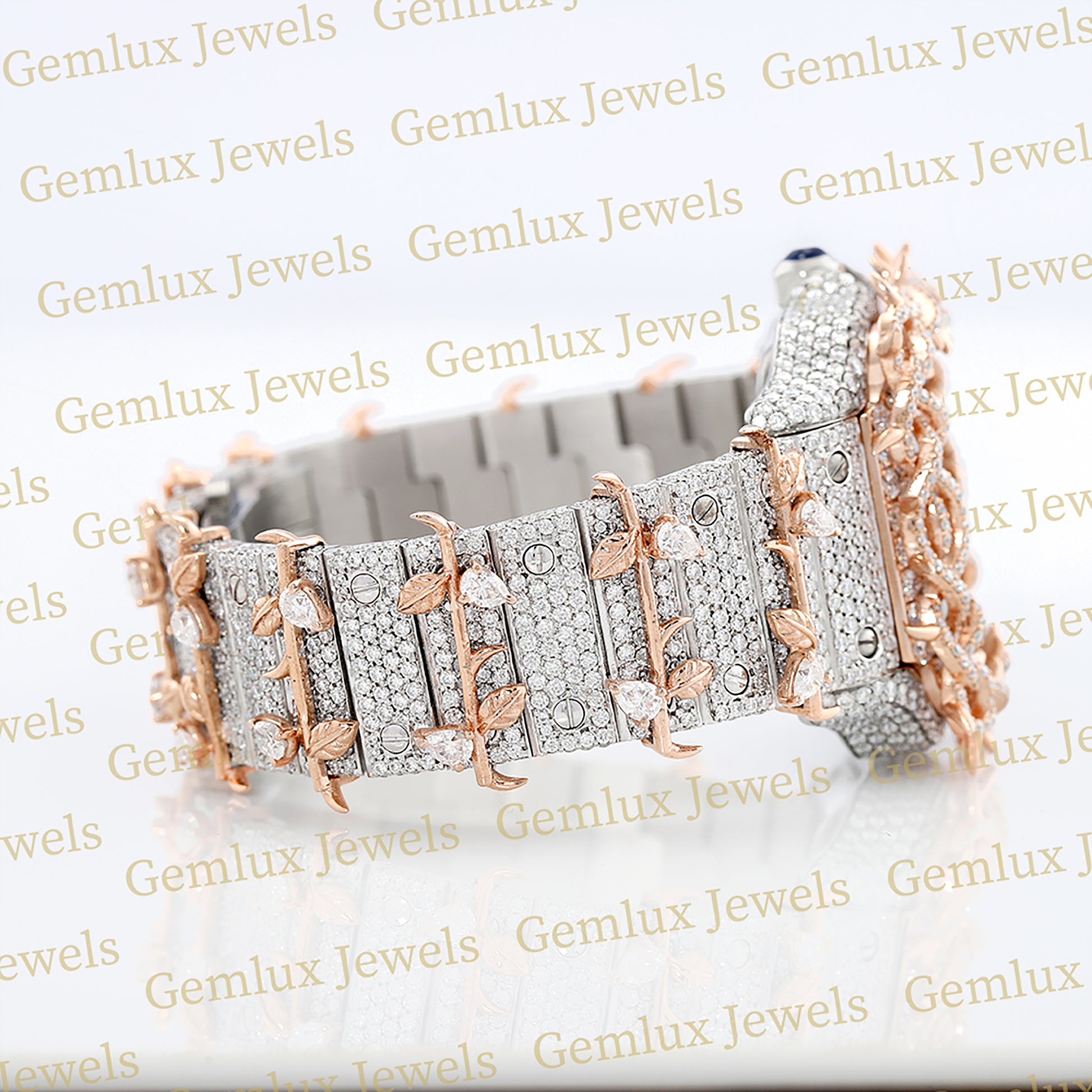 Square Roman Dial Iced Out Crown Thorn Hip Hop Watch