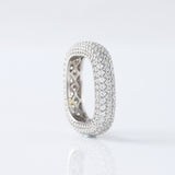 Square Design Round Moissanite Full Eternity Wedding Band