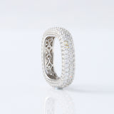 Square Design Round Moissanite Full Eternity Wedding Band