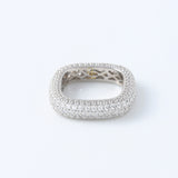 Square Design Round Moissanite Full Eternity Wedding Band