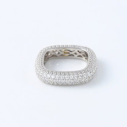 Square Design Round Moissanite Full Eternity Wedding Band