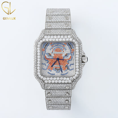 Square Dial Cerified Lab Grown Diamond Hip Hop Watch