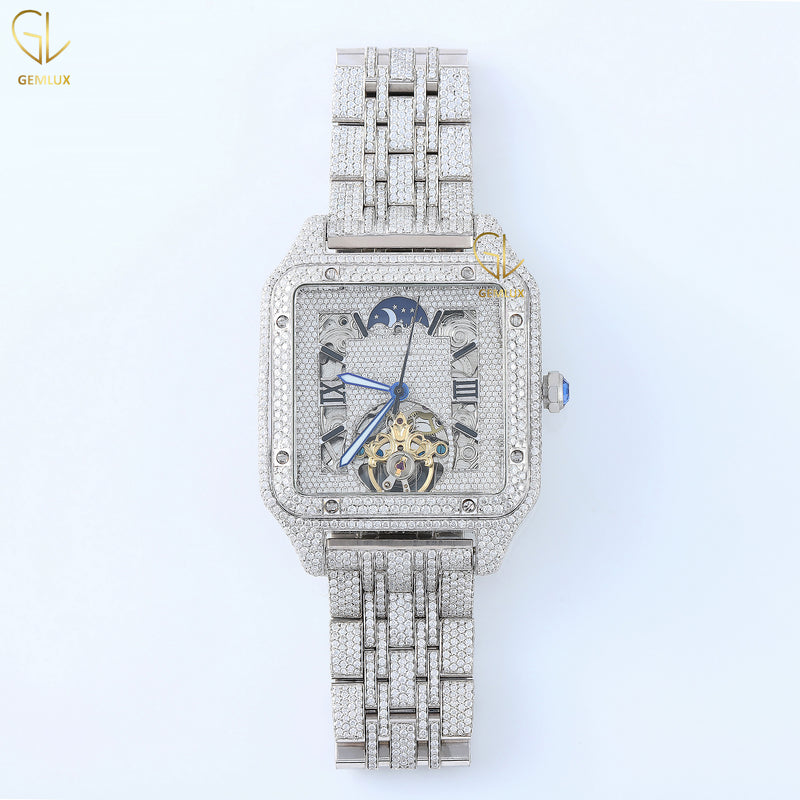 Square Roman Dial Automatic Movement Lab Grown Diamond Watch