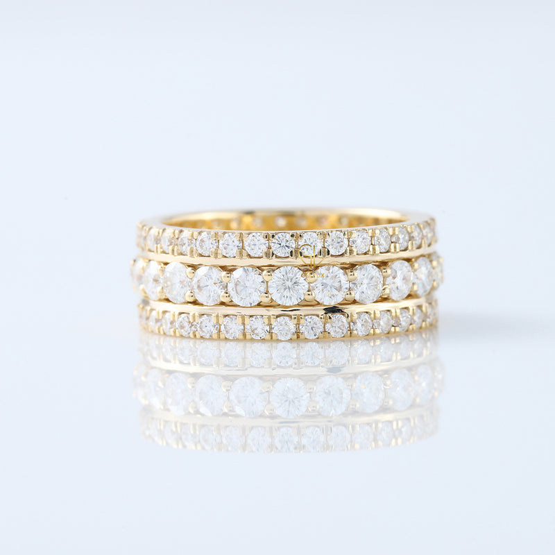 Three Row Lab Grown Diamond Eternity Band