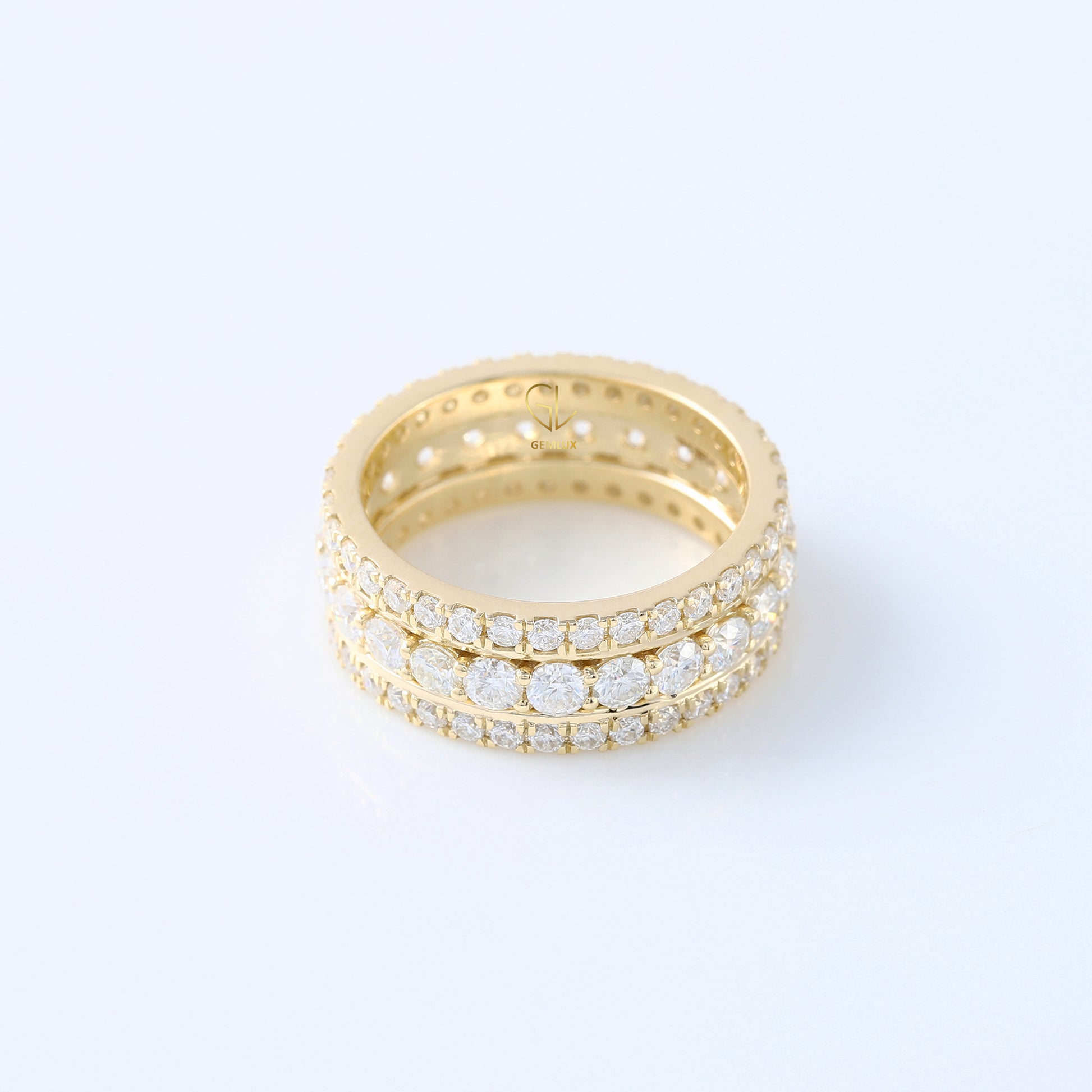 Three Row Lab Grown Diamond Eternity Band