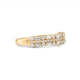 Three Row Moissanite Eternity Wedding Band