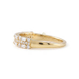 Three Row Moissanite Eternity Wedding Band