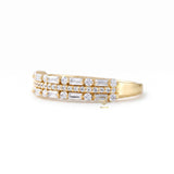 Three Row Moissanite Eternity Wedding Band