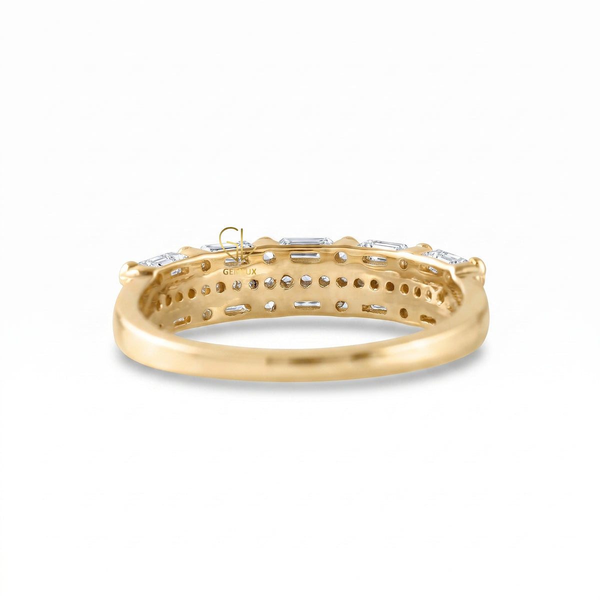 Three Row Moissanite Eternity Wedding Band