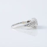 Three Stone Circa 1930's Vintage Princess Cut Lab Grown Edwardian Ring