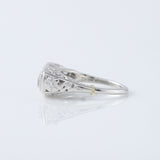 Three Stone Circa 1930's Vintage Princess Cut Lab Grown Edwardian Ring