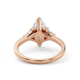 Three Stone Marquise Cut Moissanite Diamond Engagement Ring