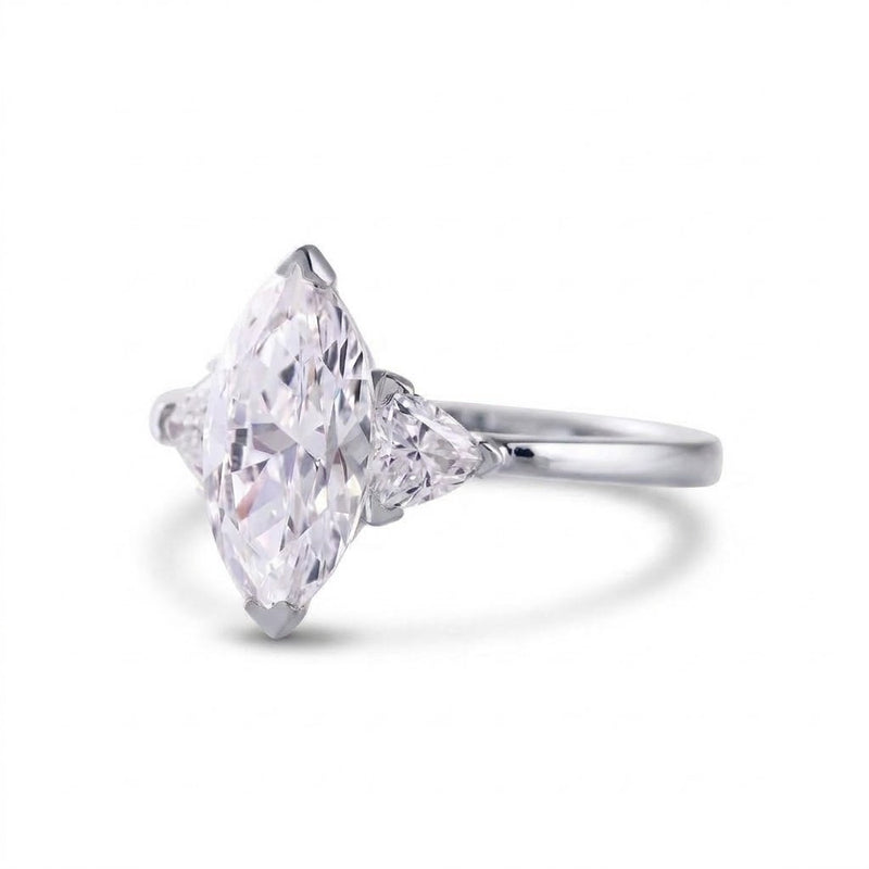 Marquise Cut Moissanite Three Stone Ring