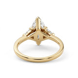 Three Stone Marquise Cut Moissanite Diamond Engagement Ring