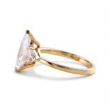 Three Stone Marquise Cut Moissanite Diamond Engagement Ring