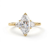 Three Stone Marquise Cut Moissanite Diamond Engagement Ring