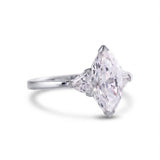 Three Stone Marquise Cut Moissanite Diamond Engagement Ring