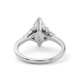 Three Stone Marquise Cut Moissanite Diamond Engagement Ring