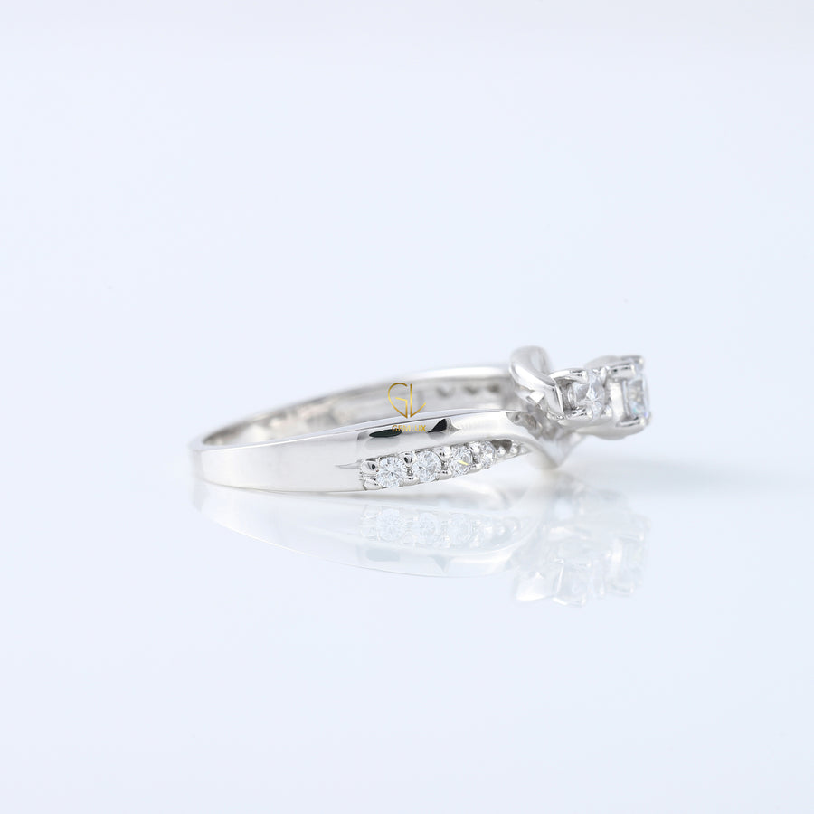 Three Stone Lab Grown Diamond Swirl Bypass Ring