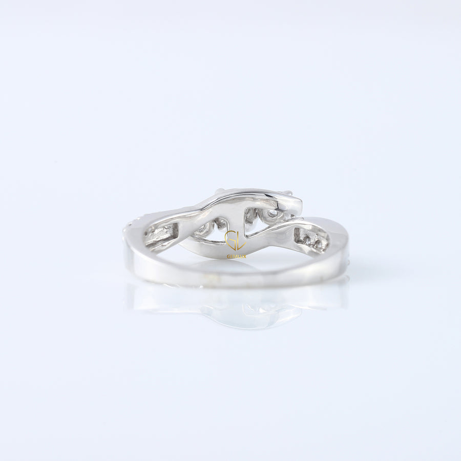 Three Stone Lab Grown Diamond Swirl Bypass Ring