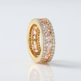 Three Row Pink & White Lab Grown Eternity Wedding Band lab created diamond engagement rings​ wedding band​ for women​ rose gold wedding band​ eternity band ring​ eternity ring​s diamond eternity ring​
