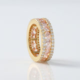 Three Row Pink & White Lab Grown Eternity Wedding Band lab created diamond engagement rings​ wedding band​ for women​ rose gold wedding band​ eternity band ring​ eternity ring​s diamond eternity ring​
