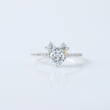 Three-stone Mickey Mouse inspired lab-grown diamond engagement ring, 10k yellow gold, Gemlux Engagement Collection